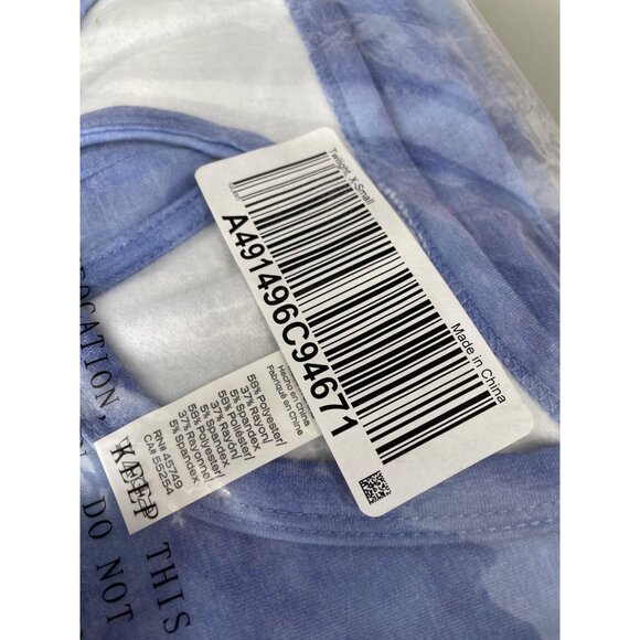Fit 4 All by Carrie Wightman Tye Dye Teardrop Back Pullover Size XS Twilight NEW - Picture 2 of 6